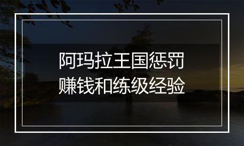 阿玛拉王国惩罚赚钱和练级经验