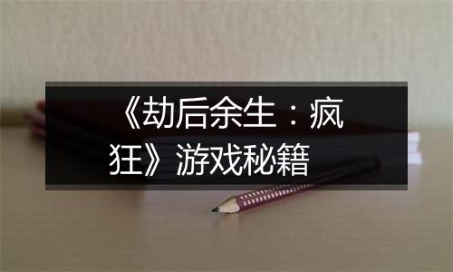 《劫后余生：疯狂》游戏秘籍