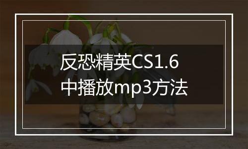 反恐精英CS1.6中播放mp3方法