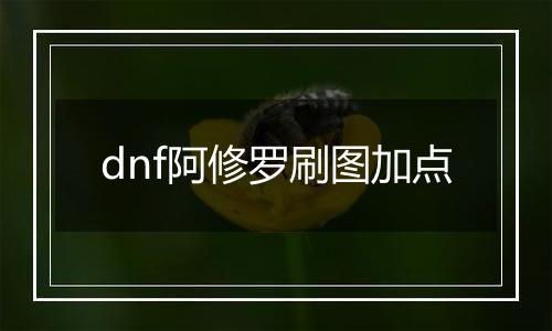 dnf阿修罗刷图加点