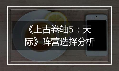 《上古卷轴5：天际》阵营选择分析