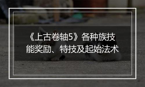 《上古卷轴5》各种族技能奖励、特技及起始法术