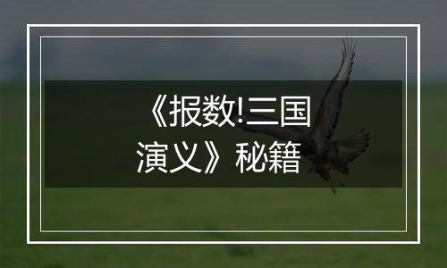 《报数!三国演义》秘籍
