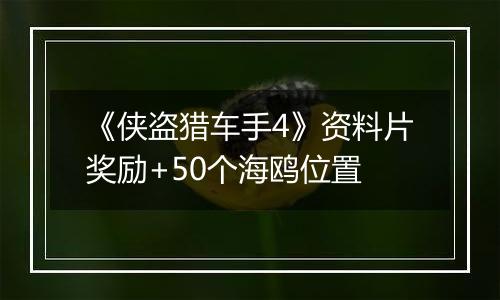 《侠盗猎车手4》资料片奖励+50个海鸥位置