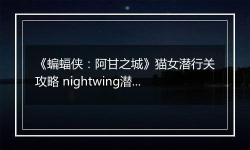 《蝙蝠侠：阿甘之城》猫女潜行关攻略 nightwing潜行开篇