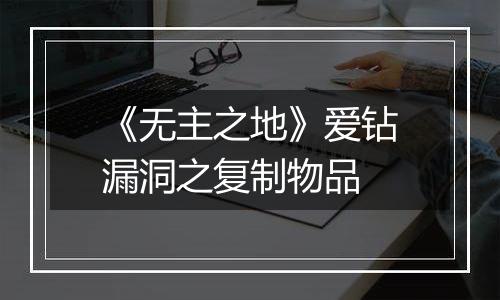 《无主之地》爱钻漏洞之复制物品