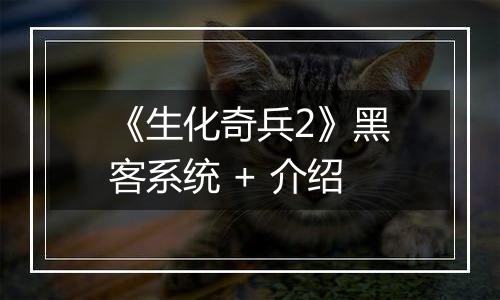 《生化奇兵2》黑客系统 + 介绍