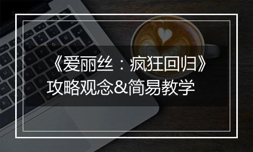 《爱丽丝：疯狂回归》攻略观念&简易教学