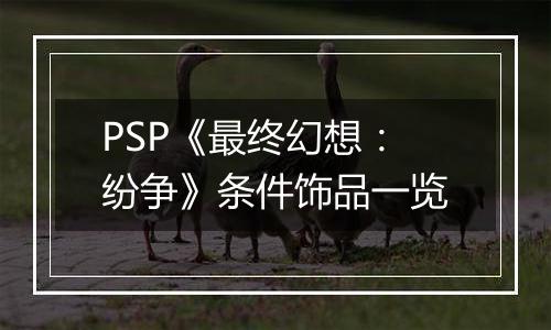 PSP《最终幻想：纷争》条件饰品一览