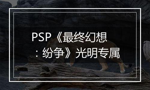 PSP《最终幻想：纷争》光明专属