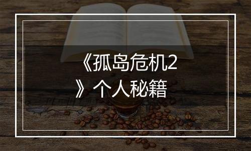 《孤岛危机2》个人秘籍