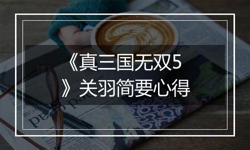 《真三国无双5》关羽简要心得