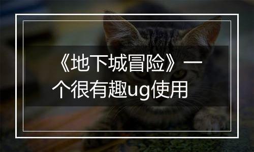 《地下城冒险》一个很有趣ug使用