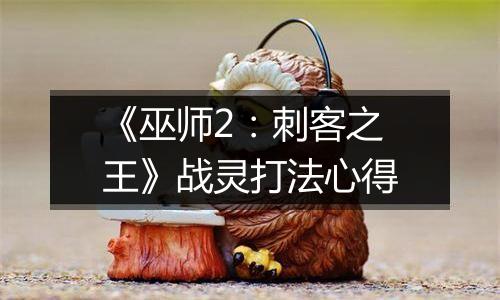 《巫师2：刺客之王》战灵打法心得