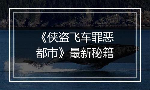 《侠盗飞车罪恶都市》最新秘籍
