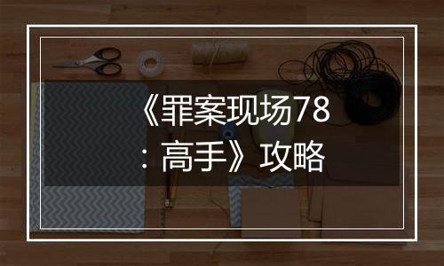 《罪案现场78：高手》攻略