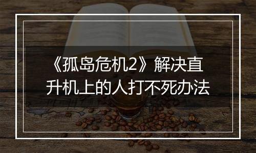 《孤岛危机2》解决直升机上的人打不死办法