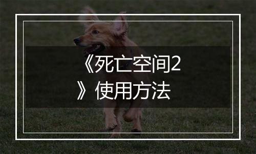 《死亡空间2》使用方法