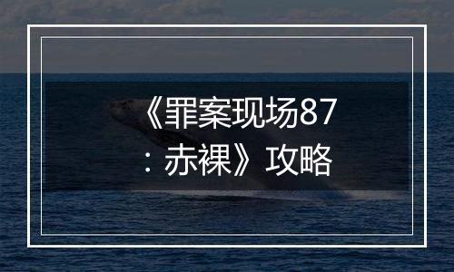 《罪案现场87：赤裸》攻略