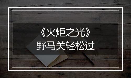 《火炬之光》野马关轻松过