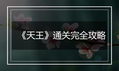 《天王》通关完全攻略
