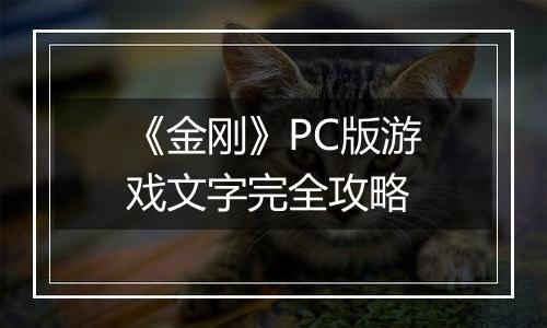 《金刚》PC版游戏文字完全攻略