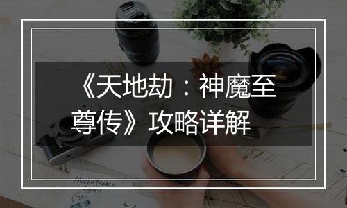 《天地劫：神魔至尊传》攻略详解