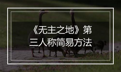 《无主之地》第三人称简易方法