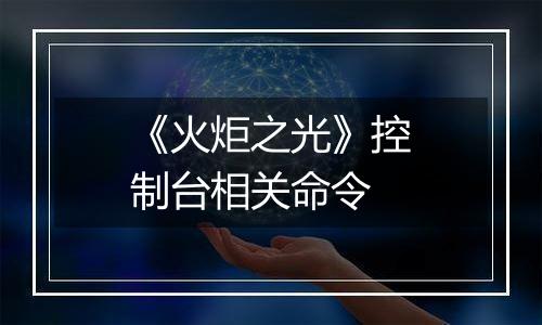 《火炬之光》控制台相关命令