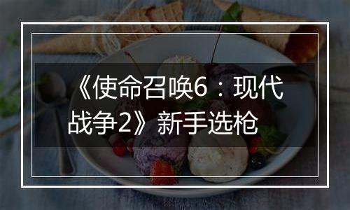 《使命召唤6：现代战争2》新手选枪