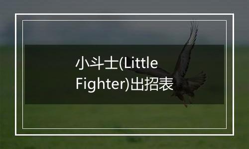 小斗士(Little Fighter)出招表