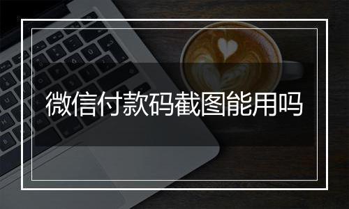 微信付款码截图能用吗