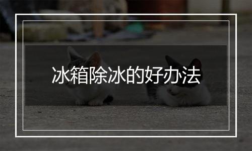 冰箱除冰的好办法