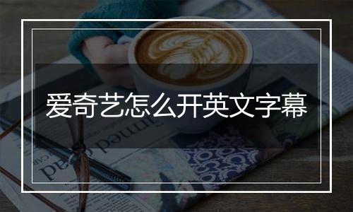 爱奇艺怎么开英文字幕