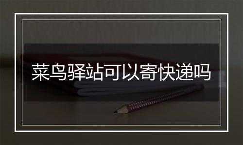 菜鸟驿站可以寄快递吗