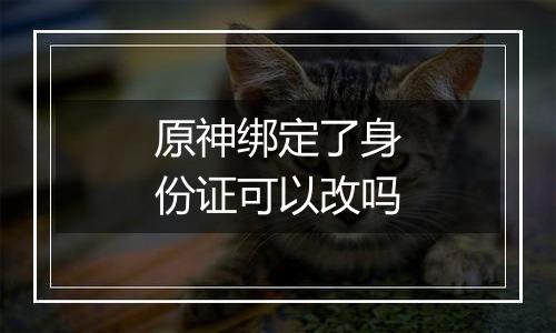 原神绑定了身份证可以改吗