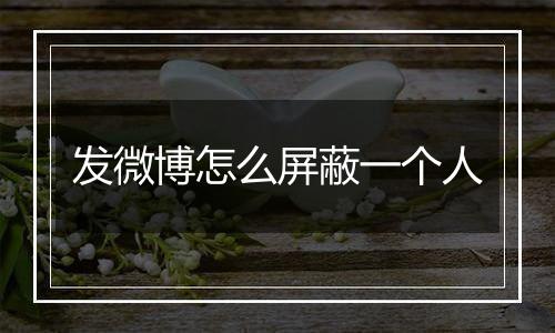 发微博怎么屏蔽一个人