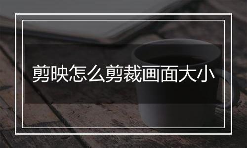 剪映怎么剪裁画面大小