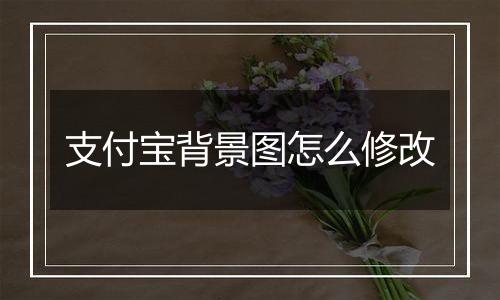 支付宝背景图怎么修改