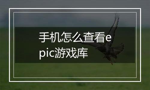 手机怎么查看epic游戏库