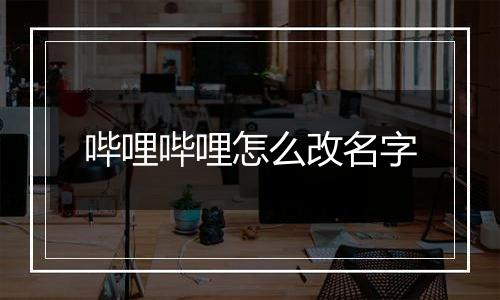 哔哩哔哩怎么改名字