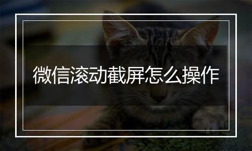 微信滚动截屏怎么操作