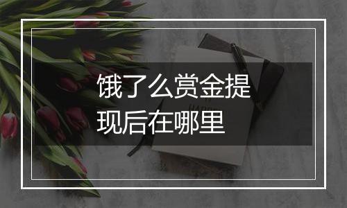 饿了么赏金提现后在哪里