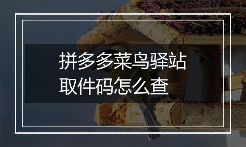 拼多多菜鸟驿站取件码怎么查