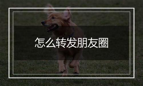 怎么转发朋友圈