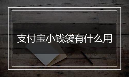 支付宝小钱袋有什么用