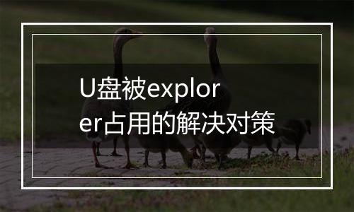 U盘被explorer占用的解决对策