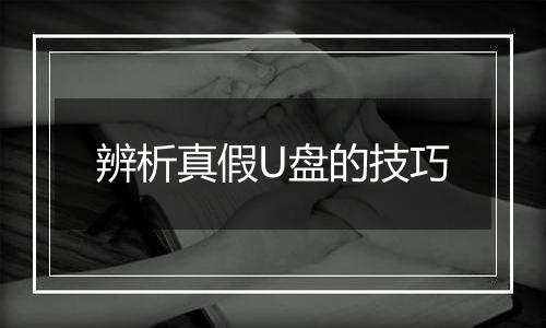 辨析真假U盘的技巧