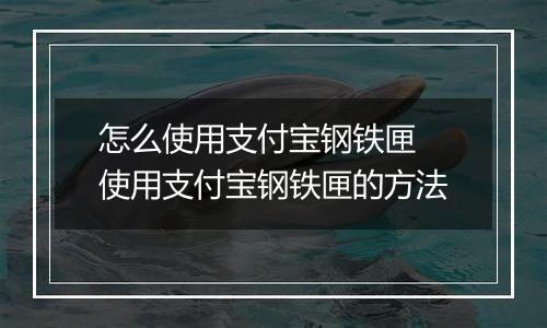 怎么使用支付宝钢铁匣 使用支付宝钢铁匣的方法